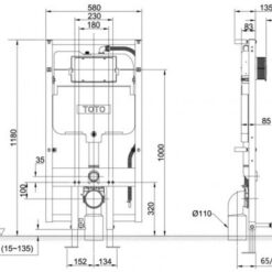 Két nước âm tường TOTO WH172AAT 4.5/3L (lắp nắp giấu dây có xả tự động)