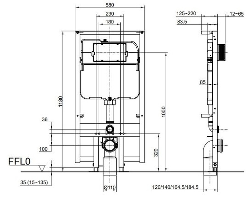 Két nước âm tường TOTO WH171A