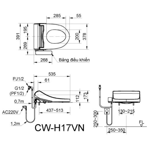 nap bon cau dien tu inax CW H17VN 2