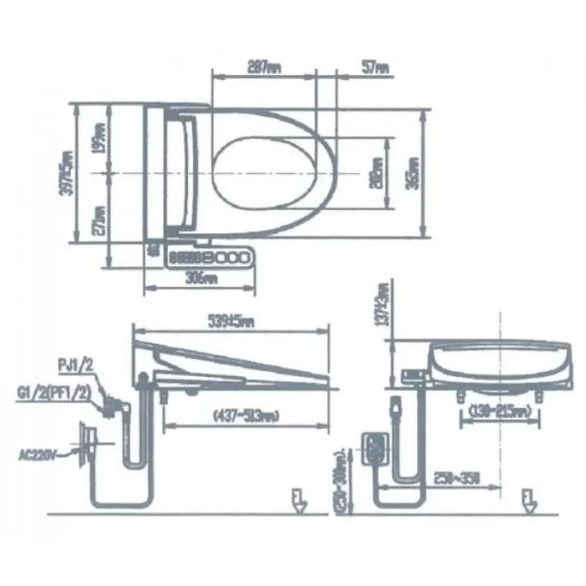 Nắp Bồn Cầu Điện Tử INAX CW-H20VN 6 Nắp Bồn Cầu Điện Tử INAX CW-H20VN