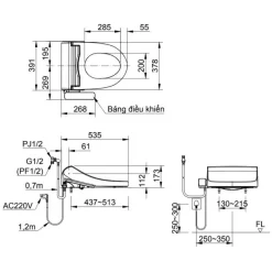 Nắp Bồn Cầu Điện Tử INAX CW-H18VN 9 nap bon cau dien tu inax cw h18vn 2