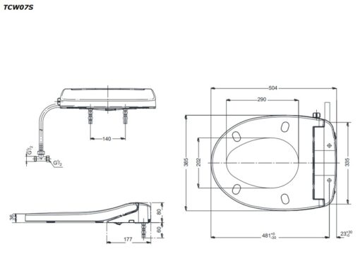 Nắp bồn cầu rửa cơ Eco washer TOTO TCW07S (E2)