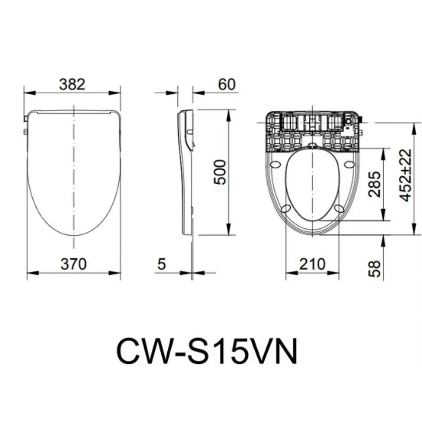 Nắp Bồn Cầu Rửa Cơ INAX CW-S15VN Phù hợp mọi bồn cầu Inax 19 Nắp Bồn Cầu Rửa Cơ INAX CW-S15VN
