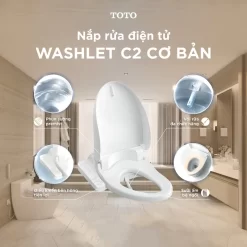 Nắp bồn cầu thông minh TOTO TCF23710AAA (W18) Washlet C2 cơ bản