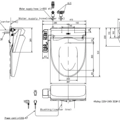 Nắp bồn cầu thông minh TOTO TCF23710AAA (W18) Washlet C2 cơ bản 23 Nắp bồn cầu thông minh TOTO TCF23710AAA (W18) Washlet C2 cơ bản