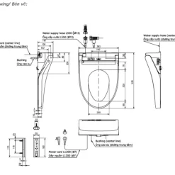Nắp bồn cầu thông minh Washlet C5 TOTO TCF24410AAA (W14) 11 Nắp bồn cầu thông minh Washlet C5 TOTO TCF24410AAA (W14)