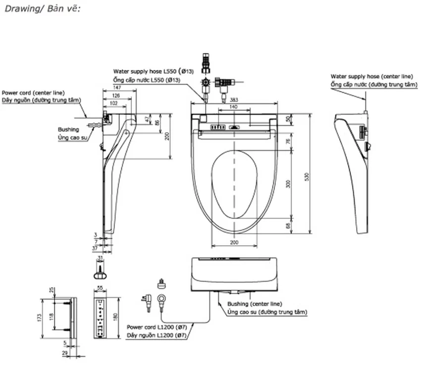 Chất lượng hàng đầu từ Washlet C5 Nắp bồn cầu thông minh Washlet C5 - chất lượng hàng đầu (SKU: TCF24410AAA#NW1)