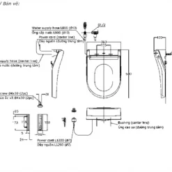 Nắp bồn cầu thông minh Washlet S5 TOTO TCF34570GAA dành cho bồn cầu giấu dây 7 Nắp bồn cầu thông minh Washlet S5 TOTO TCF34570GAA dành cho bồn cầu giấu dây