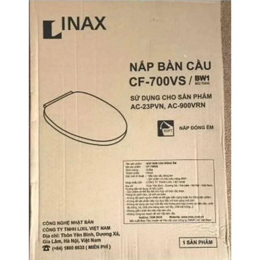 Nắp êm bồn cầu INAX CF-700VS – Êm ái và bền bỉ Nắp êm bồn cầu INAX CF-700VS đi kèm