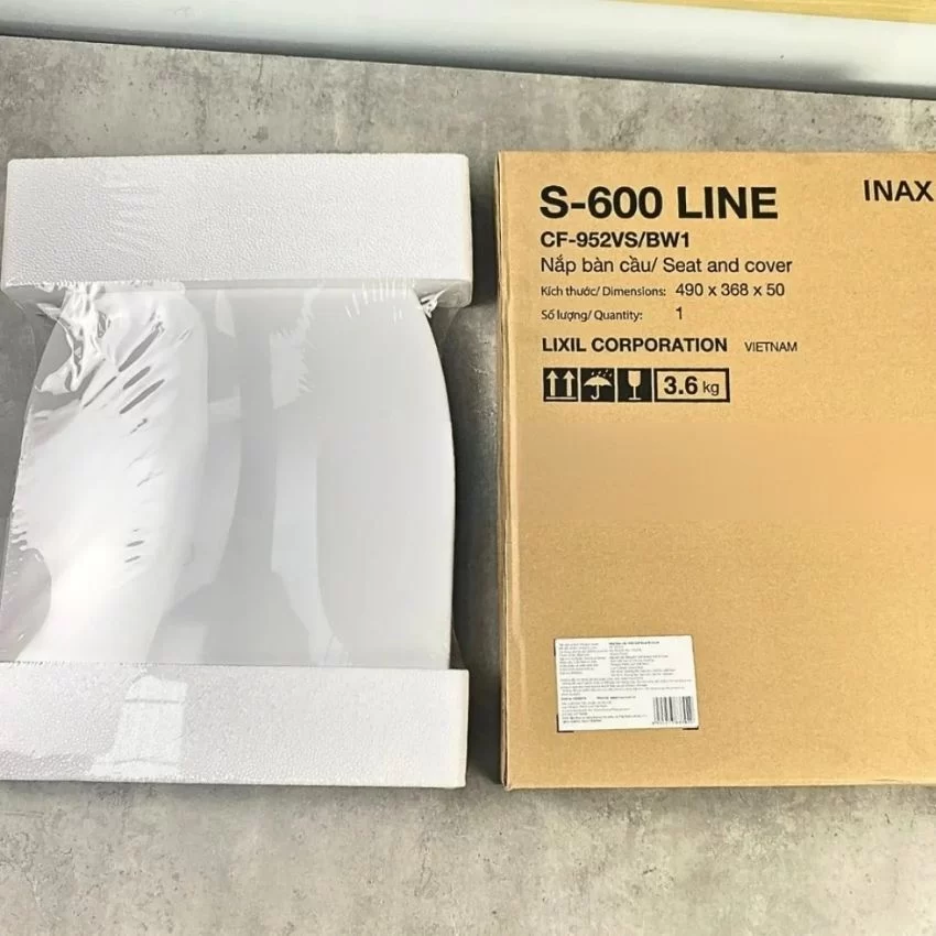 Nắp Êm Bồn Cầu INAX CF-952VS Phù hợp với bồn cầu AC-1052VN, AC-952VN 6 Nắp Êm Bồn Cầu INAX CF-952VS