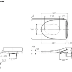 Nắp rửa cơ Eco washer TOTO TCW1211A (E4) 2 chế độ rửa trước & sau 13 Nắp rửa cơ Eco washer TOTO TCW1211A (E4) 2 chế độ rửa trước & sau
