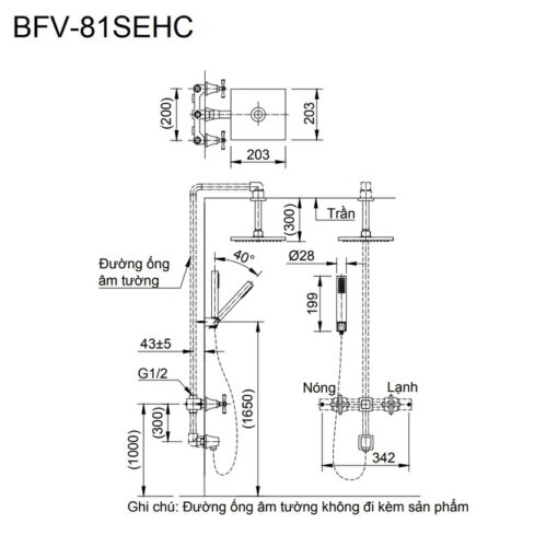 Sen tắm âm tường nóng lạnh INAX BFV-81SEHC (BFV81SEHC)