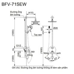 Sen tắm âm tường nóng lạnh INAX BFV-71SEW (BFV71SEW)