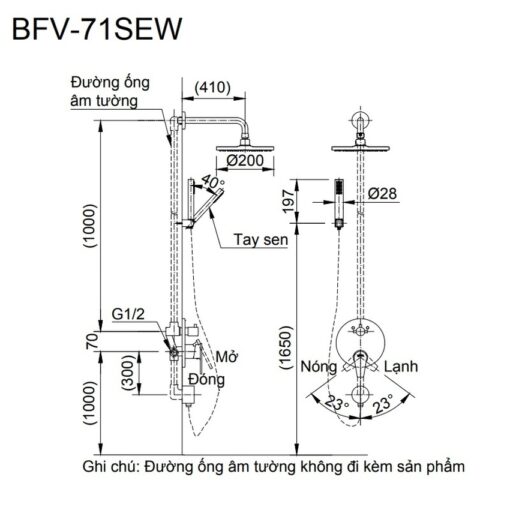Sen tắm âm tường nóng lạnh INAX BFV-71SEW (BFV71SEW)