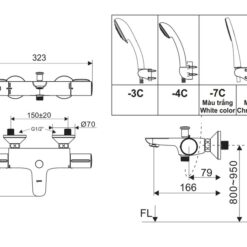 Sen tắm nhiệt độ INAX BFV-3413T-4C (BFV3413T4C)