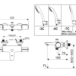 Sen tắm nhiệt độ INAX BFV-3413T-7C (BFV3413T7C)