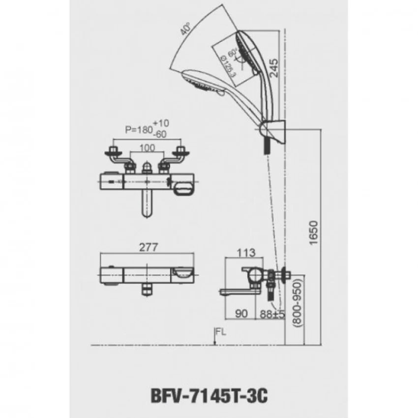 Sen tắm nhiệt độ INAX BFV-7145T-3C (BFV7145T3C) 4 Sen tắm nhiệt độ INAX BFV-7145T-3C (BFV7145T3C)
