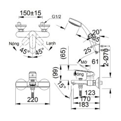 Sen tắm nóng lạnh INAX BFV-2003S (BFV2003S)