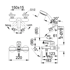 Sen tắm nóng lạnh INAX BFV-2003S (BFV2003S) 14 Sen tắm nóng lạnh INAX BFV-2003S (BFV2003S)