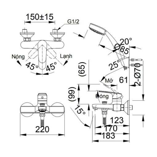 Sen tắm nóng lạnh INAX BFV-2003S (BFV2003S)