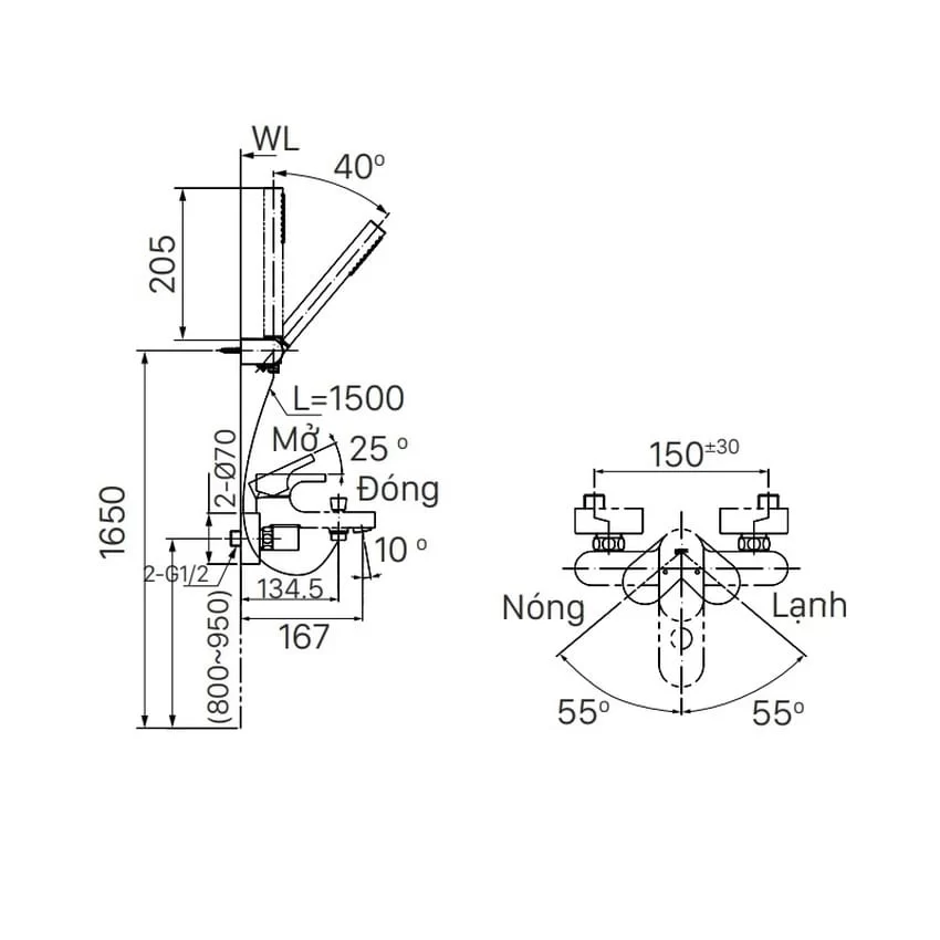 Sen tắm nóng lạnh INAX BFV-6003S Sen tắm nóng lạnh INAX BFV-6003S