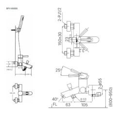 Sen tắm nóng lạnh INAX BFV-8000S-5C (BFV8000S5C)