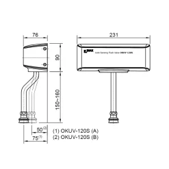 Van xả bồn tiểu INAX 75mm OKUV-120S(A) (OKUV120SA) [OKUV-120S(A)