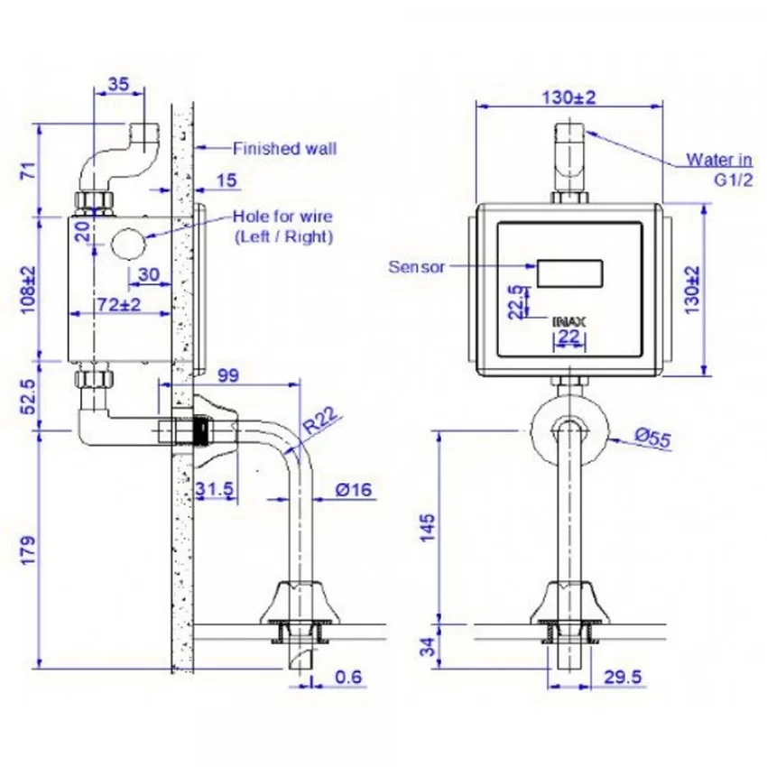 Van xả bồn tiểu Inax OKUV-30SM (OKUV30SM) 7 Van xả bồn tiểu Inax OKUV-30SM - SKU: OKUV-30SM