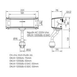 Van xả tiểu cảm ứng INAX OKUV-120S(B)-0.5DC [OKUV-120S(B)