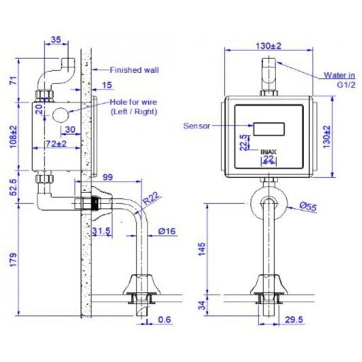 Van xả tiểu cảm ứng INAX OKUV-30SM-0.5 (OKUV30SM05)