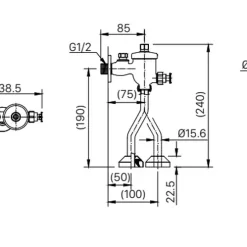 Van xả tiểu kiểu nhấn INAX UF-8V-0.5 (UF8V05)