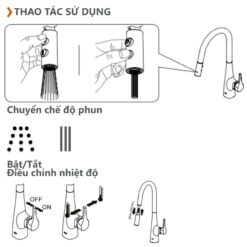Vòi bếp dây rút nóng lạnh INAX SFV-900SX (SFV900SX)