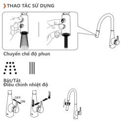 Vòi bếp dây rút nóng lạnh INAX SFV-900SX (SFV900SX) 25 Vòi bếp dây rút nóng lạnh INAX SFV-900SX (SFV900SX)