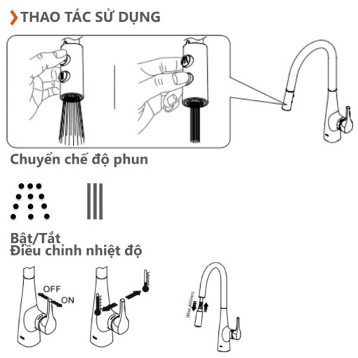 Vòi bếp dây rút nóng lạnh INAX SFV-900SX (SFV900SX)