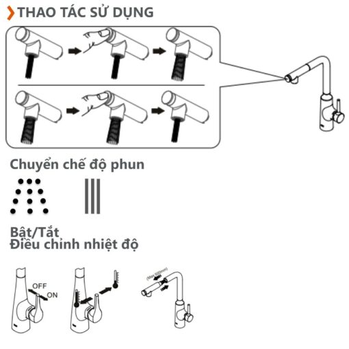 Vòi bếp dây rút nóng lạnh INAX SFV-907SX (SFV907SX)