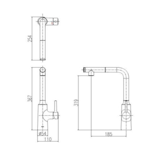 Vòi bếp dây rút nóng lạnh INAX SFV-907SX (SFV907SX)