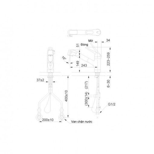 Vòi bếp nóng lạnh đa năng kèm lõi lọc nước INAX JF-AB466SYX (JFAB466SYX) [JF-AB466SYX(JW)