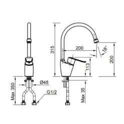 Vòi bếp nóng lạnh INAX SFV-2011S (SFV2011S)