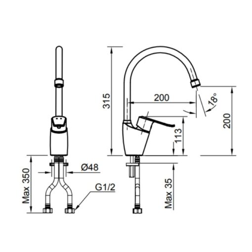 Vòi bếp nóng lạnh INAX SFV-2011S (SFV2011S)