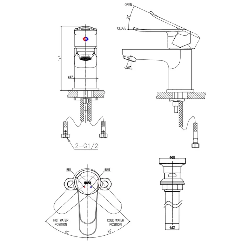 Thiết kế hiện đại của vòi chậu lavabo nóng lạnh INAX LFV-2012S-R - SKU: LFV-2012S-R Thiết kế hiện đại của vòi chậu lavabo nóng lạnh INAX LFV-2012S-R