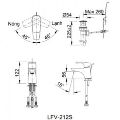 voi chau lavabo nong lanh inax lfv 212s 8