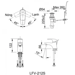 Vòi chậu lavabo nóng lạnh INAX LFV-212S (LFV212S) 22 voi chau lavabo nong lanh inax lfv 212s 8