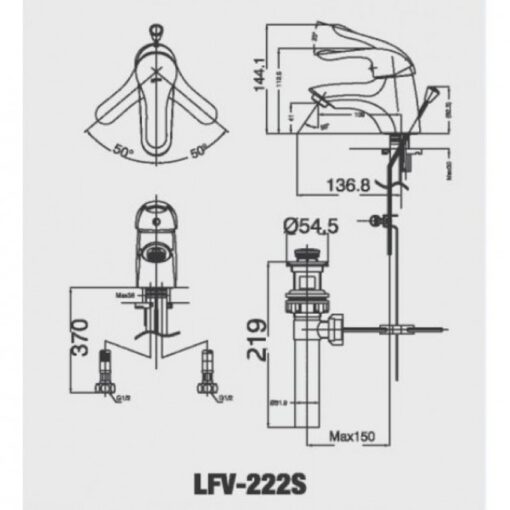 voi chau lavabo nong lanh inax lfv 222s 2