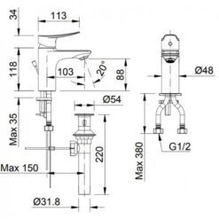 voi chau lavabo nong lanh inax lfv 502s 21