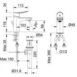 Vòi chậu lavabo nóng lạnh INAX LFV-502S (LFV502S) 32 voi chau lavabo nong lanh inax lfv 502s 21