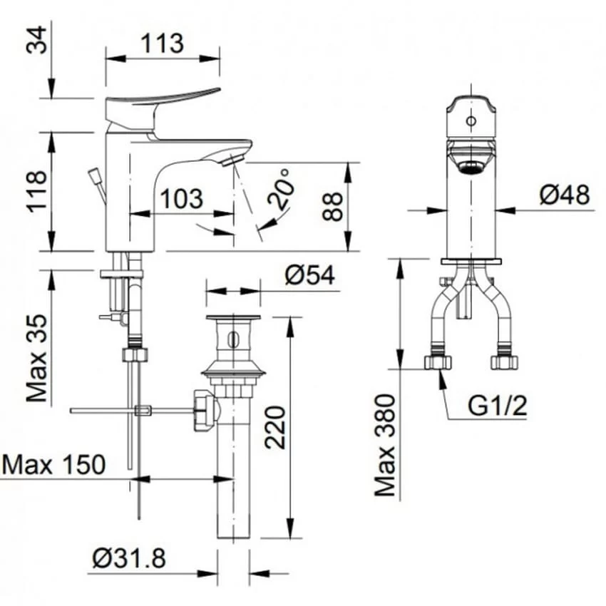 Vòi chậu lavabo nóng lạnh INAX LFV-502S (LFV502S) 12 voi chau lavabo nong lanh inax lfv 502s 21