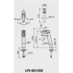 Vòi chậu lavabo nóng lạnh INAX LFV-6012SH (LFV6012SH) 15 voi chau lavabo nong lanh inax lfv 6012sh 10