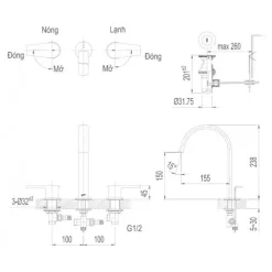 voi chau lavabo nong lanh inax lfv 7100b 2
