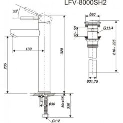 voi chau lavabo nong lanh inax lfv 8000sh2 4