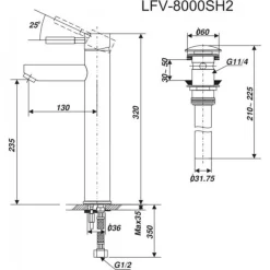 Vòi chậu lavabo nóng lạnh INAX LFV-8000S (LFV8000S) 29 voi chau lavabo nong lanh inax lfv 8000sh2 4